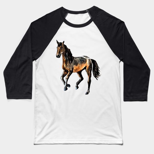 horse Baseball T-Shirt by VicaVeresk